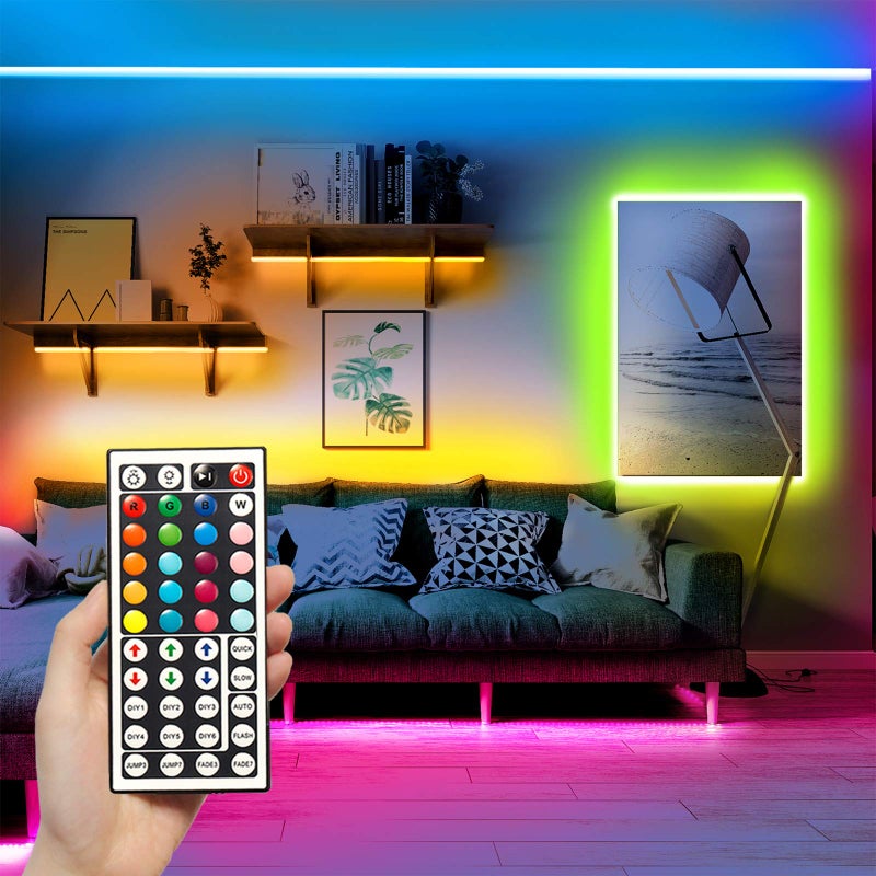 DAYBETTER Led Lights 2 Ports 44 Key Remote Control, Dimmer for Strip, 4 Pin Output Remote Controller for Led Strips 12 24V DC Tape Light (Without Power Adapter) - Image 2
